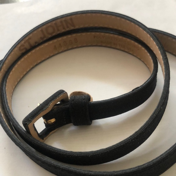 St. John Black Skinny Belt 0.5” Wide & 39.5” Long
